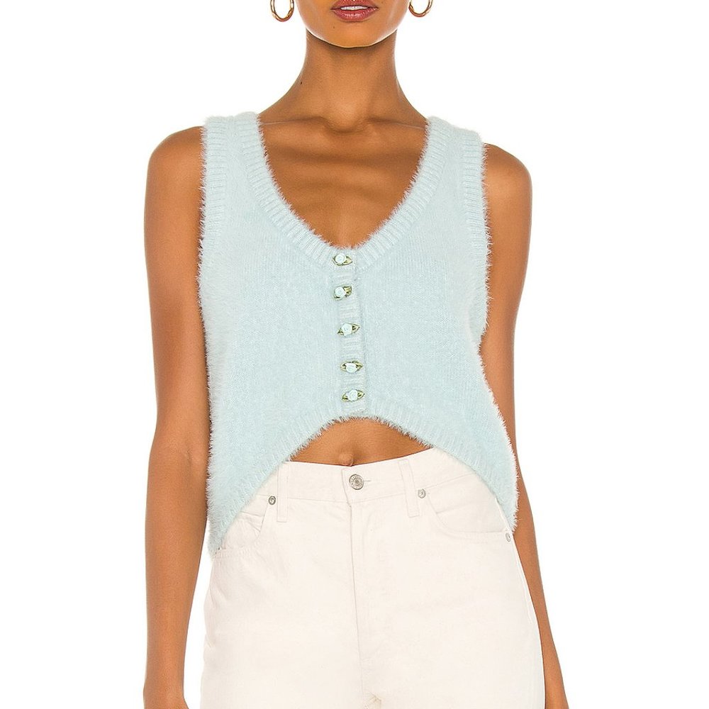 For Love and Lemons light blue sweater vest